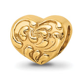 Sterling Silver Gold-plated Reflections Scroll Heart Bead
